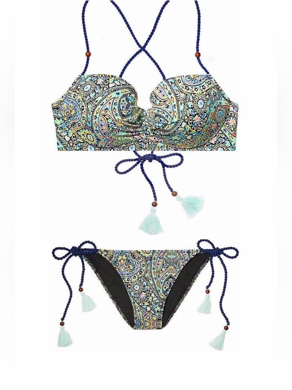 Victoria secret gateway Paisley Print Tie-Side Bikini Set - Multicolor 36D / L
